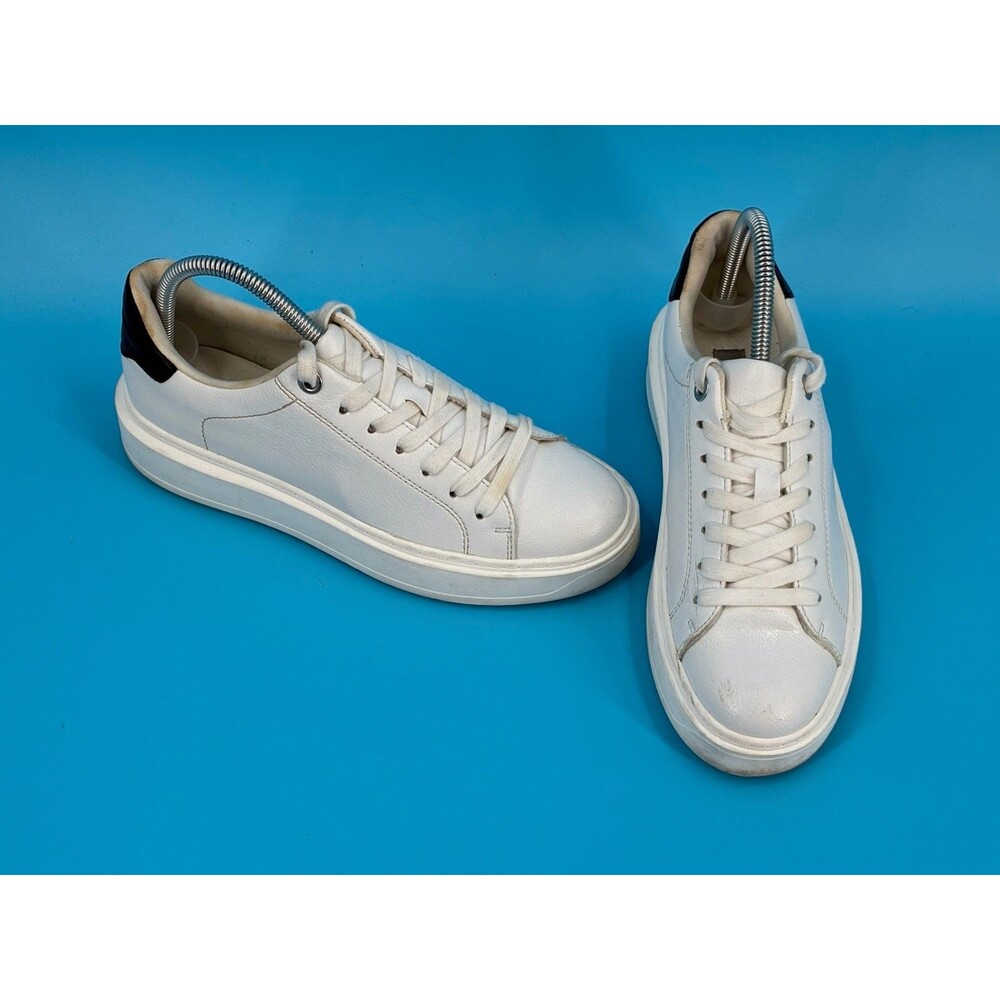 Steve Madden Catcher Womens 8 White Black Platform Sneakers Lace Up Shoes